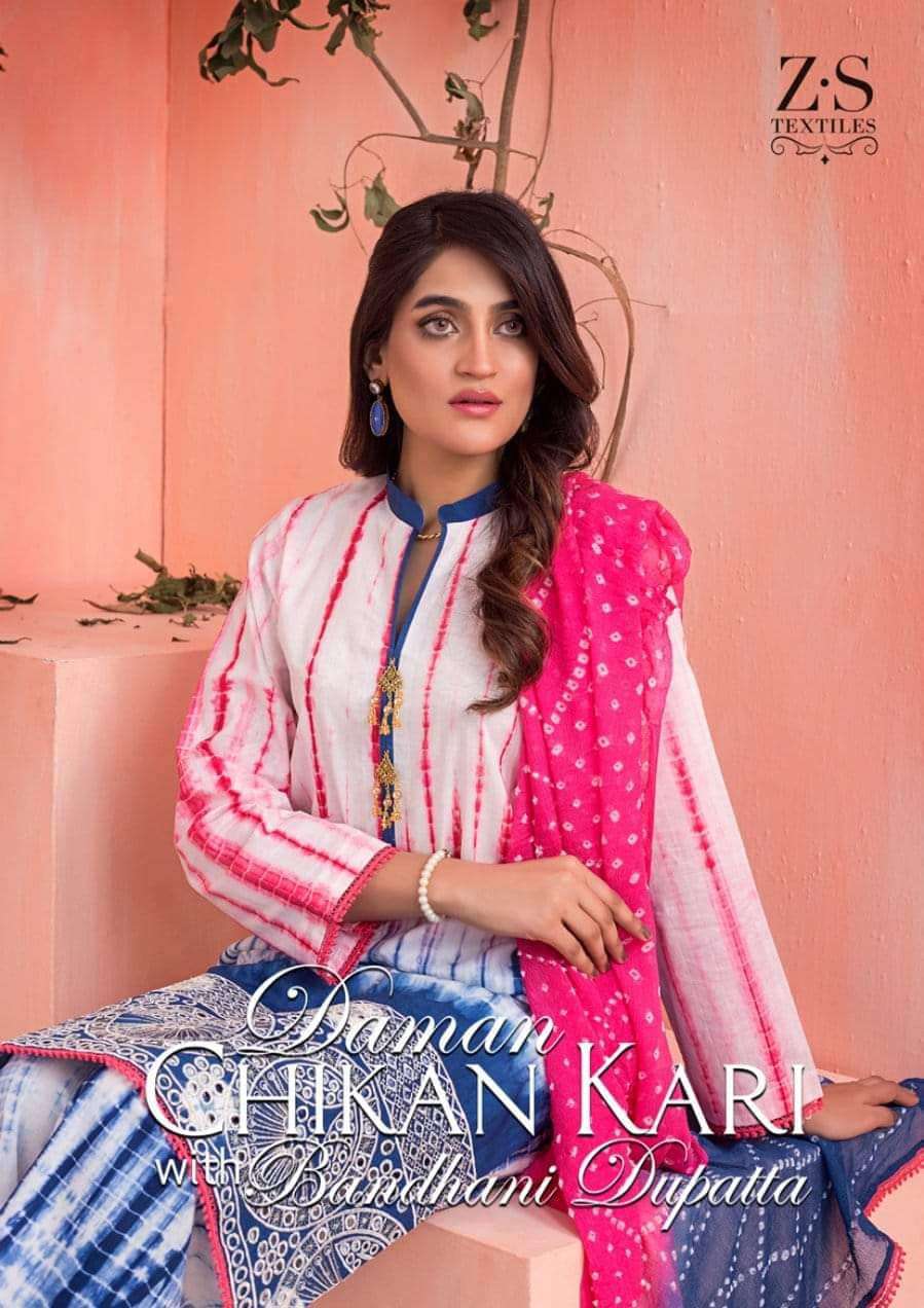 Daman ChikanKari Embroidered Lawn Collection Vol-01 2022 By ZS Textiles